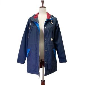 Burton DryRide Hooded Raincoat Windbreaker Navy Blue Size Small Anorak Jacket